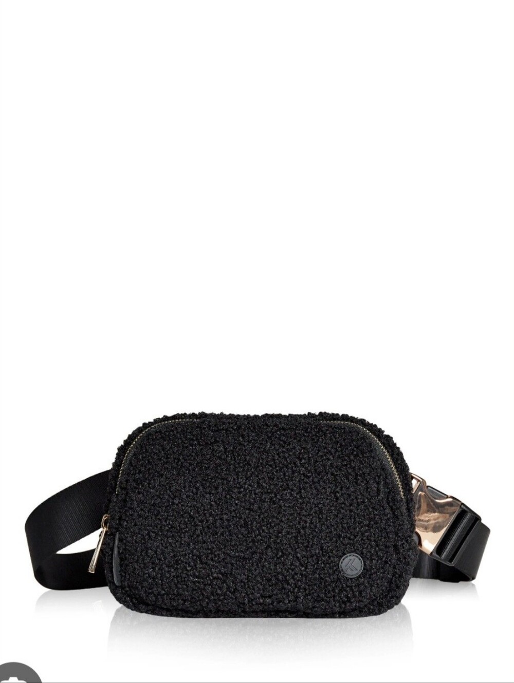 Kyodan Adjustable Black Sherpa Belt Bag